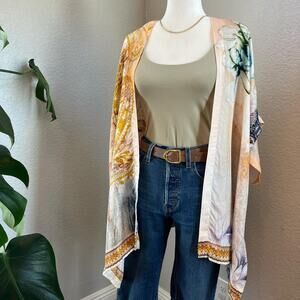 Chico's 100% Silk Boho Floral Kimono